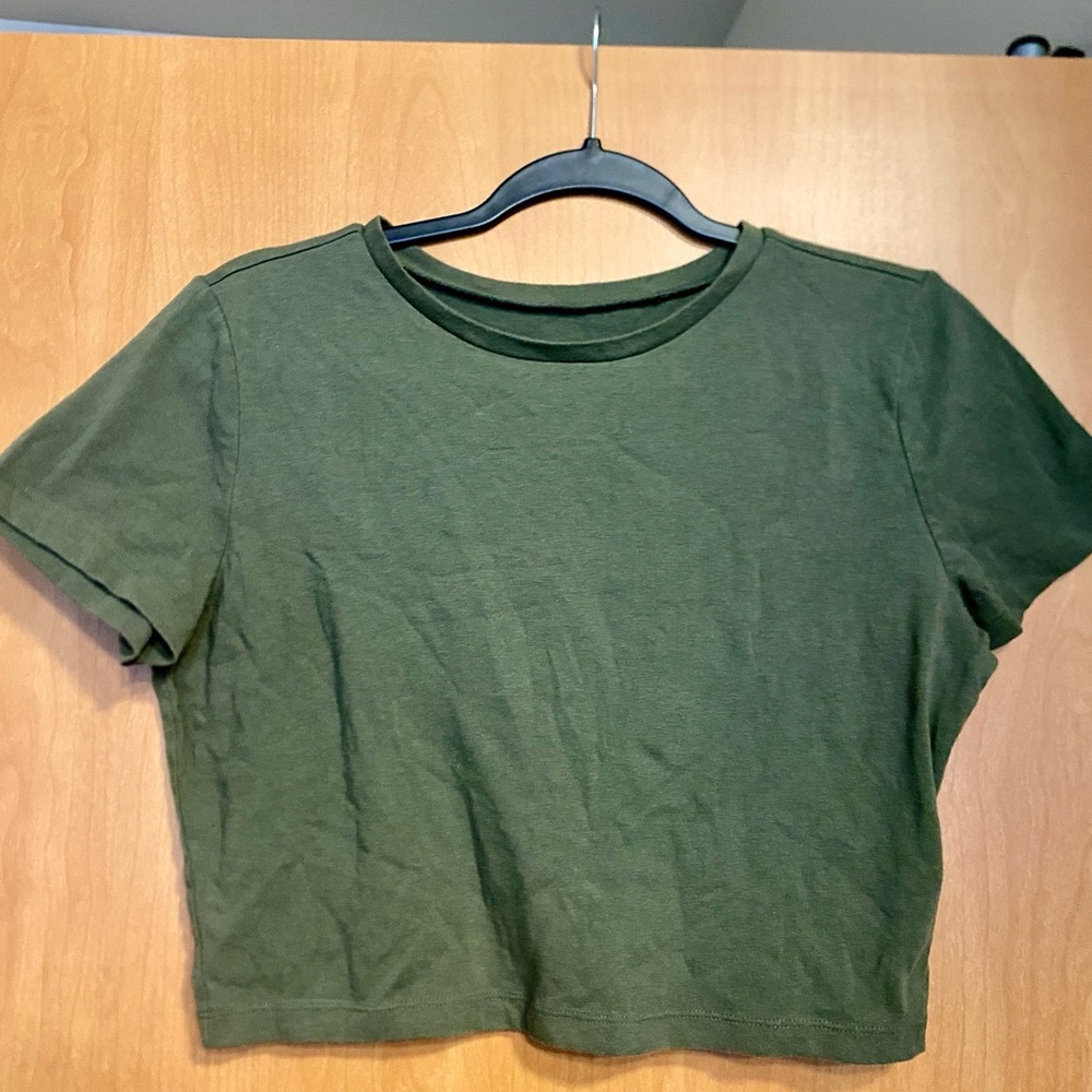 Olive Green Crop Top